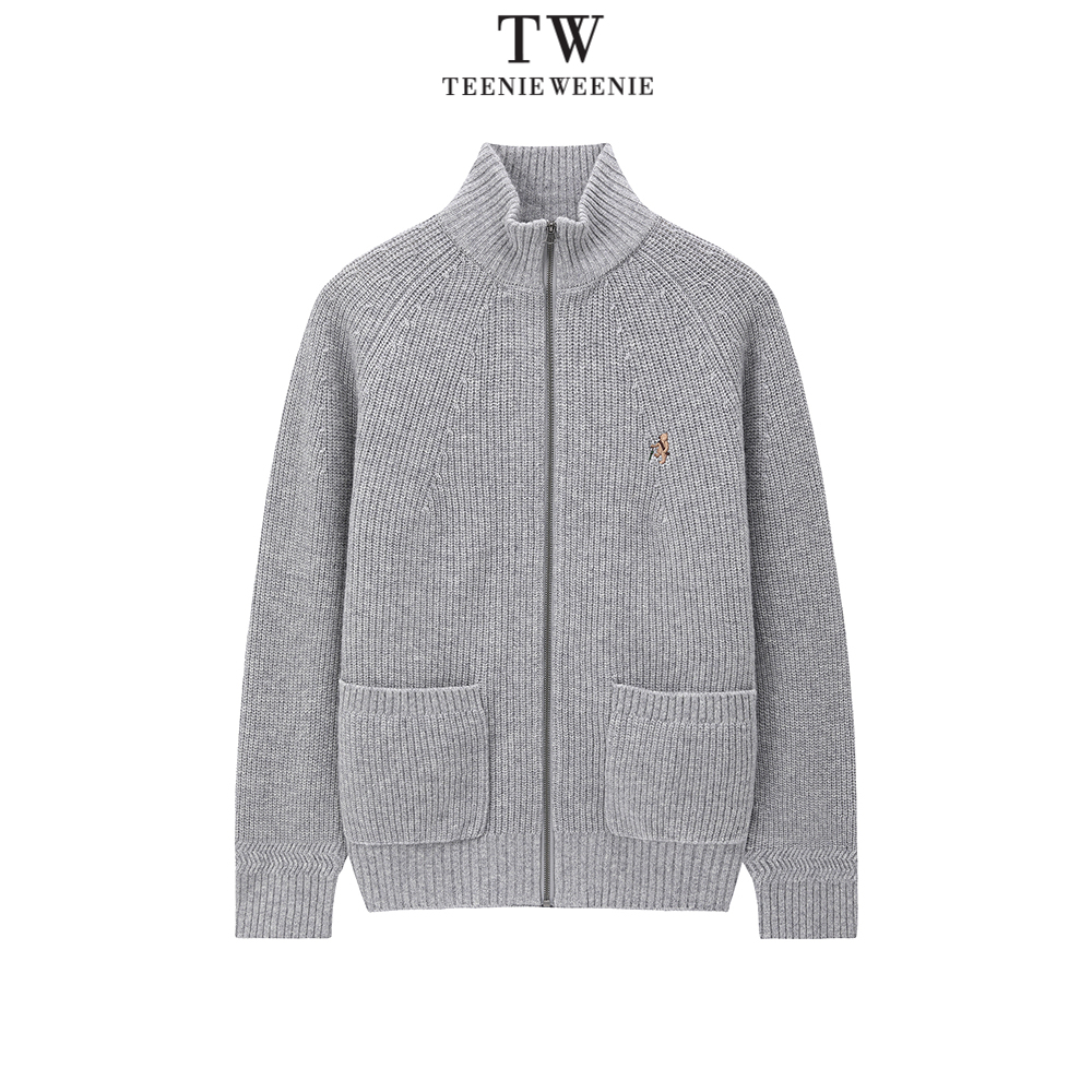 Teenie Weenie2025冬插肩袖拉链开衫TNCK254TB1K