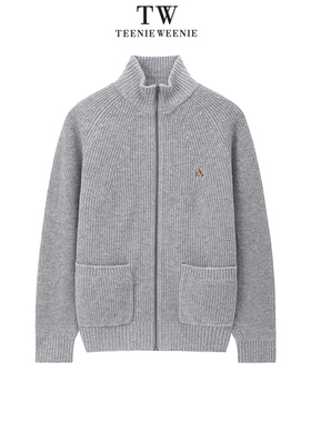 Teenie Weenie2025冬插肩袖拉链开衫TNCK254TB1K