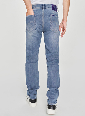 Lee25早春731舒适中腰锥形中浅蓝男牛仔裤潮流A08362