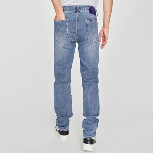 Lee25早春731舒适中腰锥形中浅蓝男牛仔裤潮流A08362