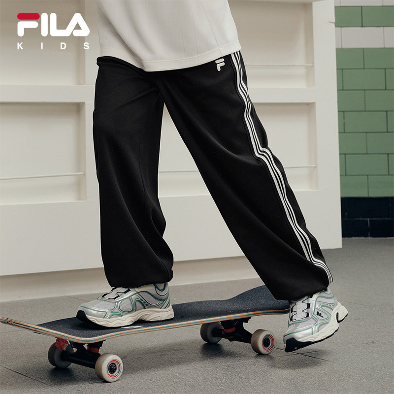 FILA KIDS 斐乐童装男大童长裤2026秋季束脚针织裤K12B631602