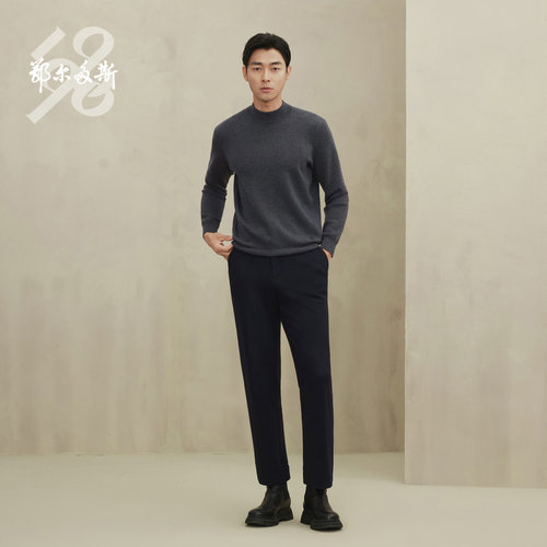 鄂尔多斯1980精纺半高领双提厚男C146A0069