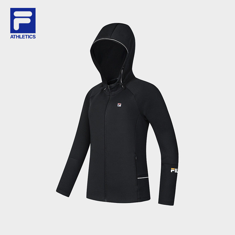 FILA 斐乐官方女士针织连帽外套2025春网球运动上衣A51W613599A