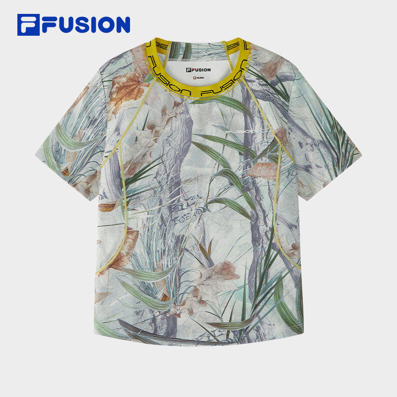 FILA FUSION斐乐潮牌女子短袖衫2026春新款印花T恤T11W611102F