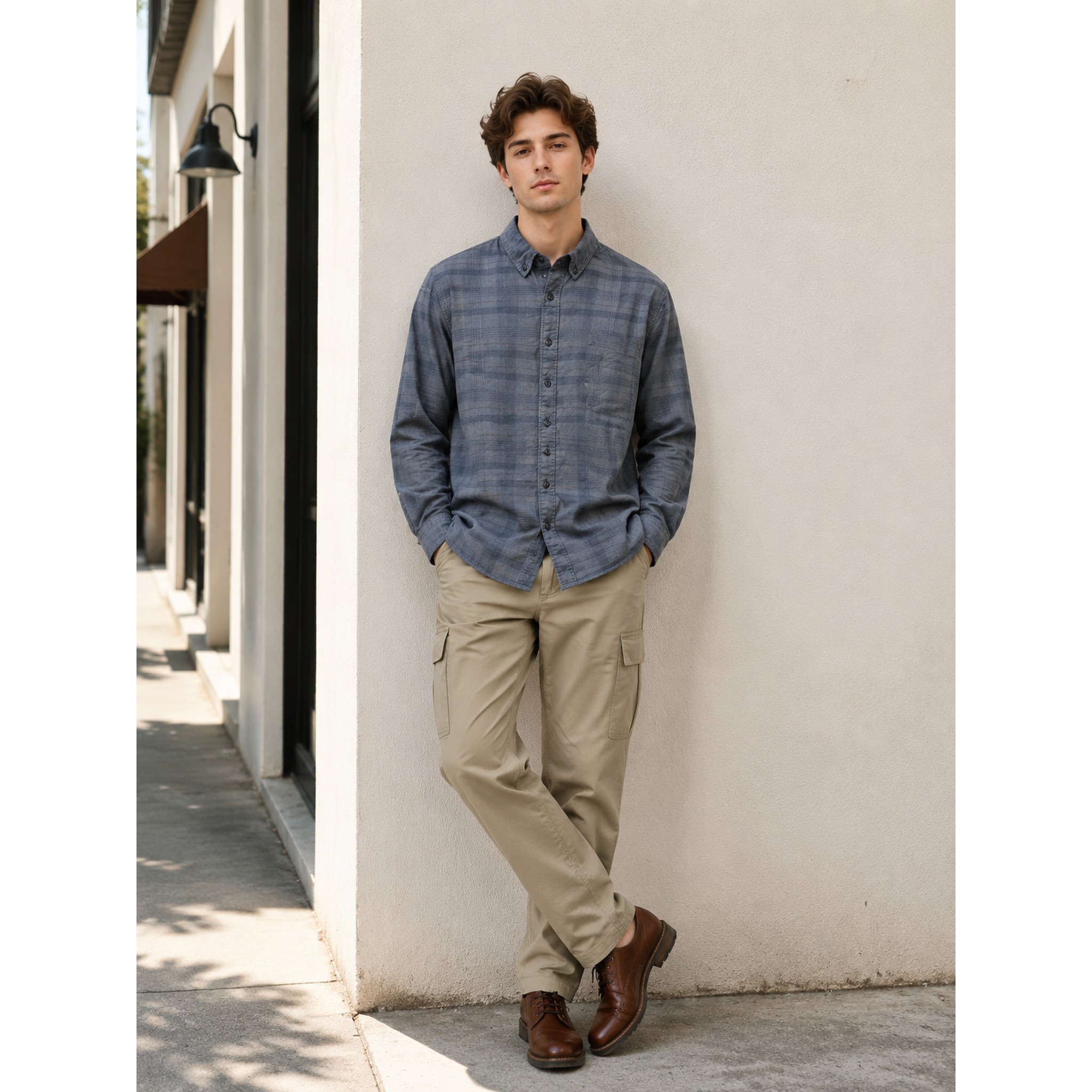 Levi’s李维斯春秋男士休闲格纹长袖衬衫A7210-0074