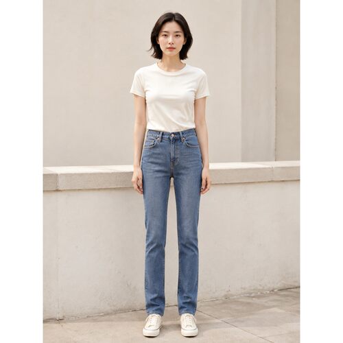 Levi’s李维斯BIUE  TAB女士高腰直筒牛仔裤006U8-0001