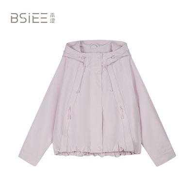 BSiEE本涩25年秋新款连帽工装风短外套女F1598A05