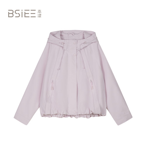BSiEE本涩25年秋新款连帽工装风短外套女F1598A05