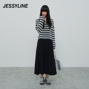jessyline2025春季杰茜莱针织衫连衣裙套装女 511216059
