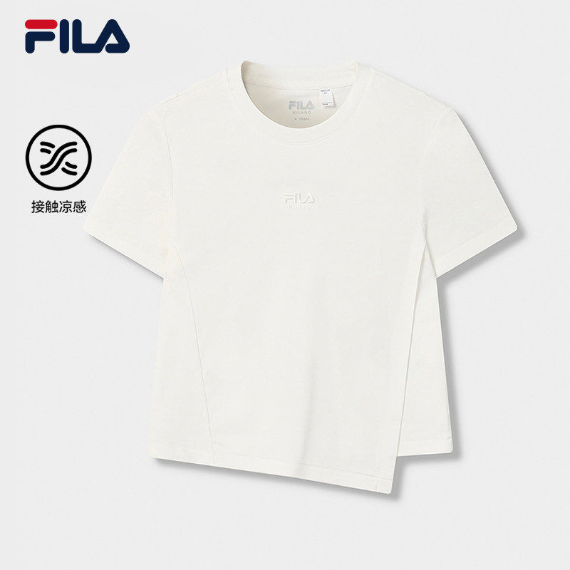 FILA 斐乐官方女子短袖衫2026夏季新款不规则下摆T恤F11W625107F