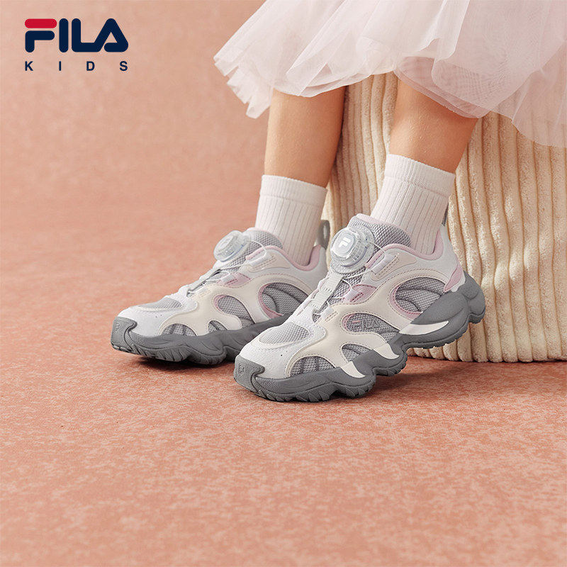 FILA KIDS斐乐童鞋跑鞋2026春新款男女小童旋钮火焰鞋K14G611103