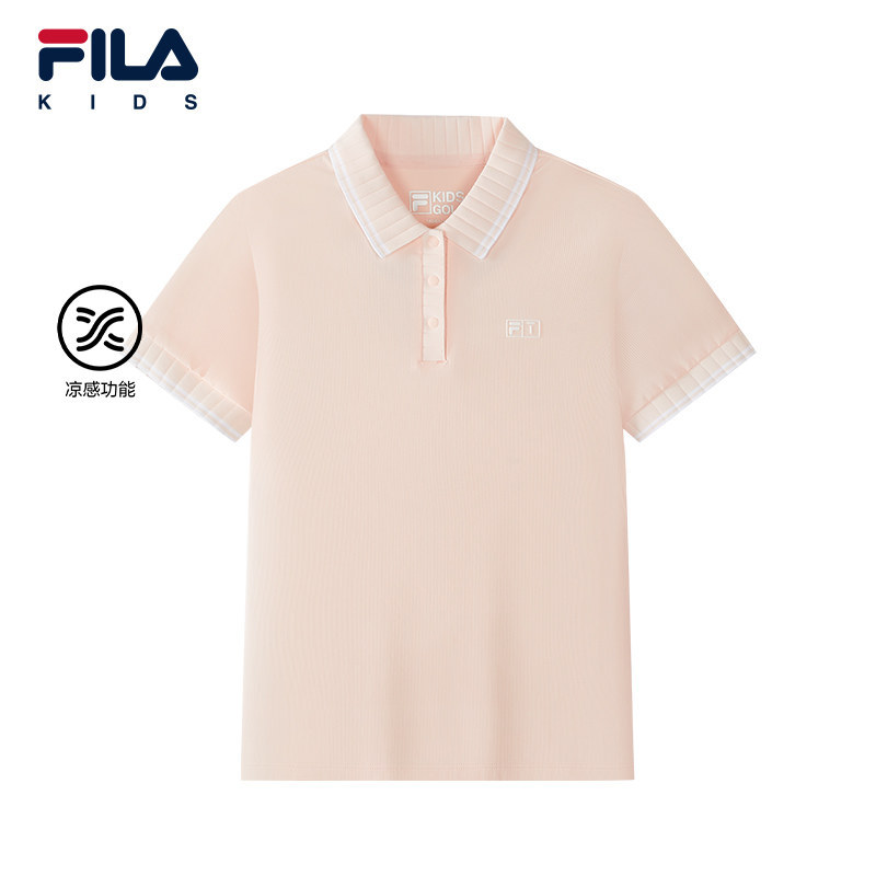 FILA KIDS斐乐童装女大童短袖POLO衫26秋季高尔夫上衣K12G633120
