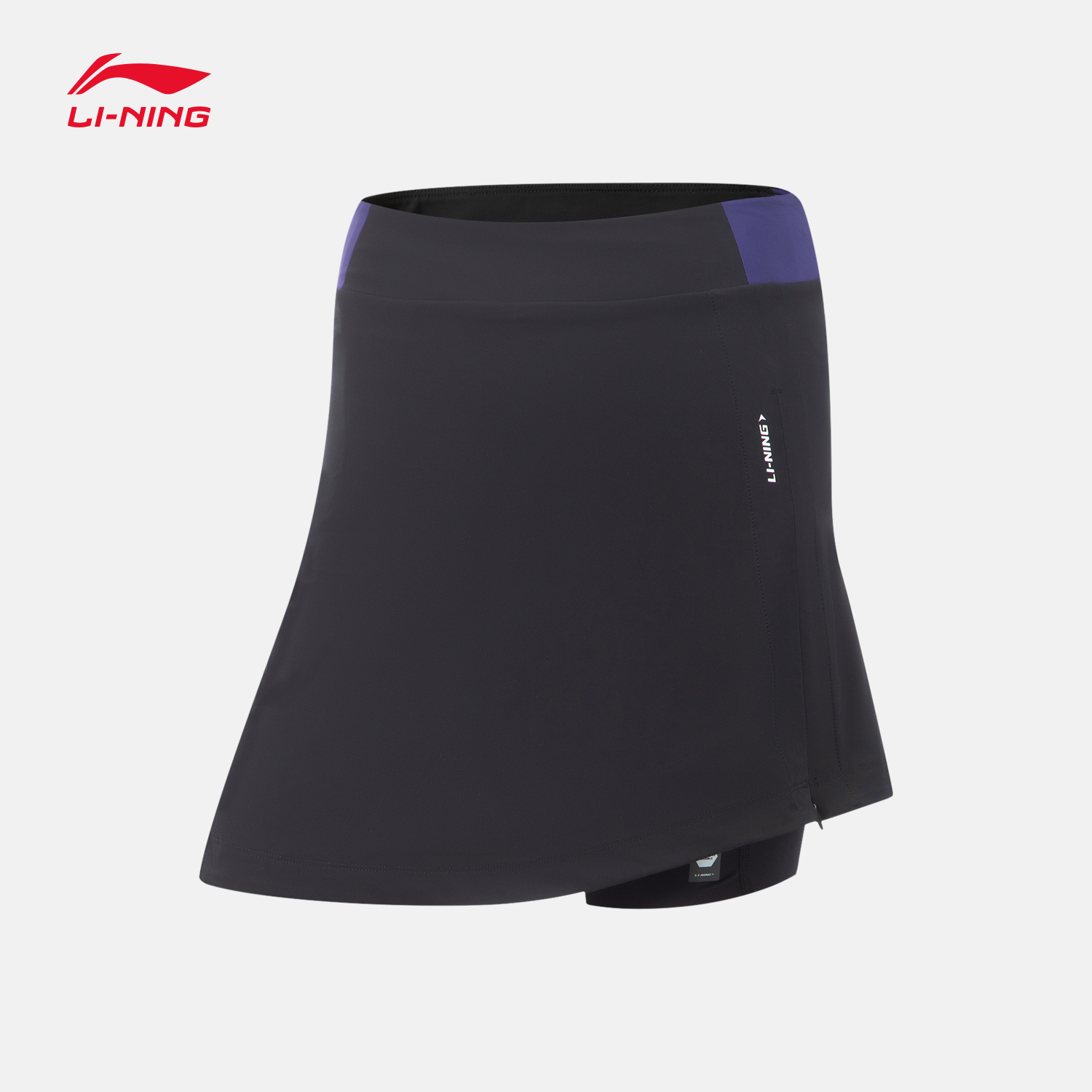 李宁裙裤一体假两件女士健身系列防走光秋季假两件运动裙AKSV808