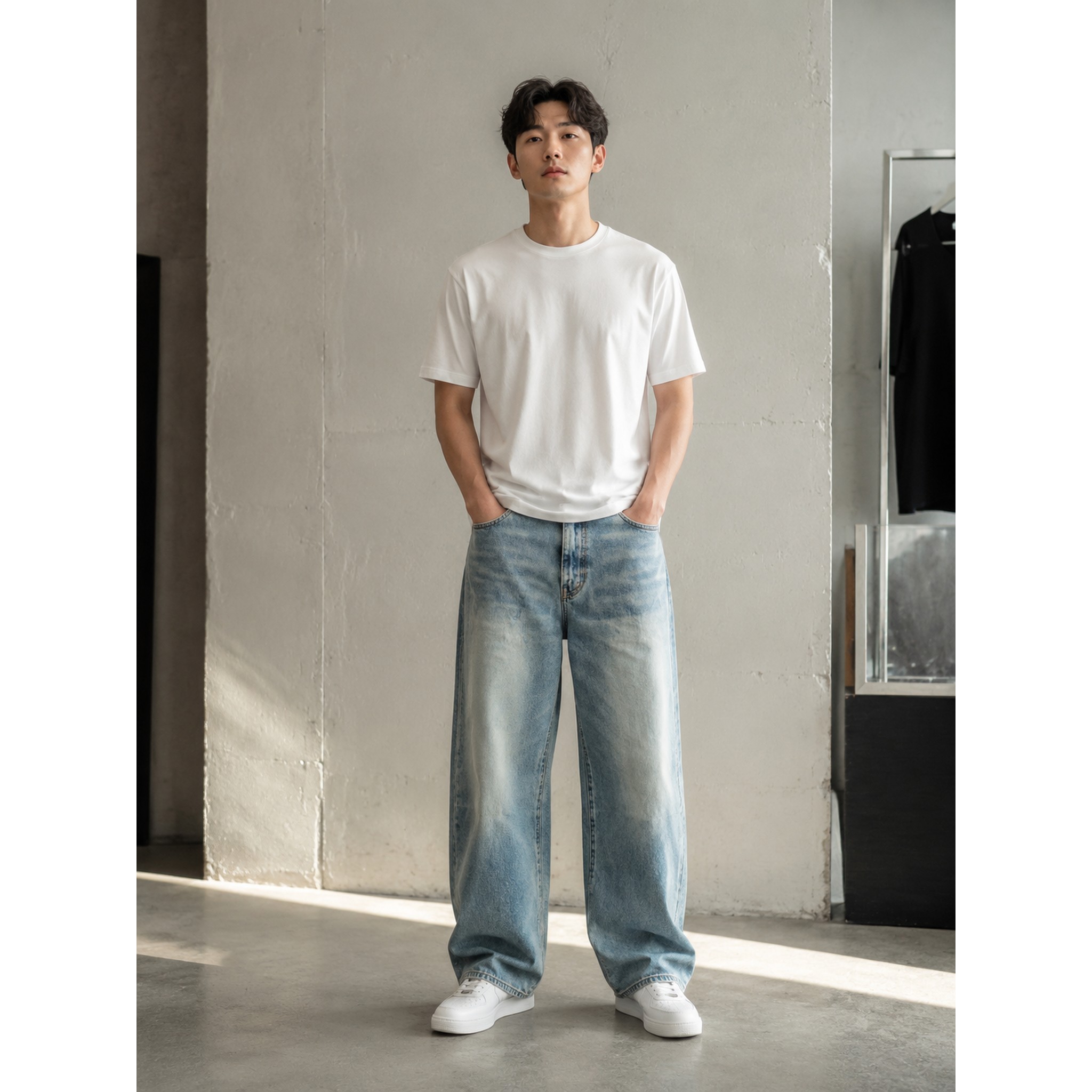Levi’s李维斯春秋男士BAGGY WIDE LEG 阔腿休闲牛仔裤0081B-0003