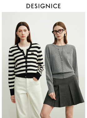 迪赛尼斯 通勤 圆领长袖 针织衫女