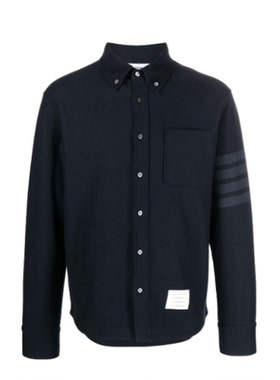 THOM BROWNE/汤姆布朗  单排扣长袖衬衫男款藏蓝MJT361A-06772