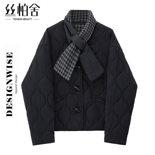 丝柏舍保暖棉衣2025冬装女装长袖单排扣宽松款休闲棉服外套