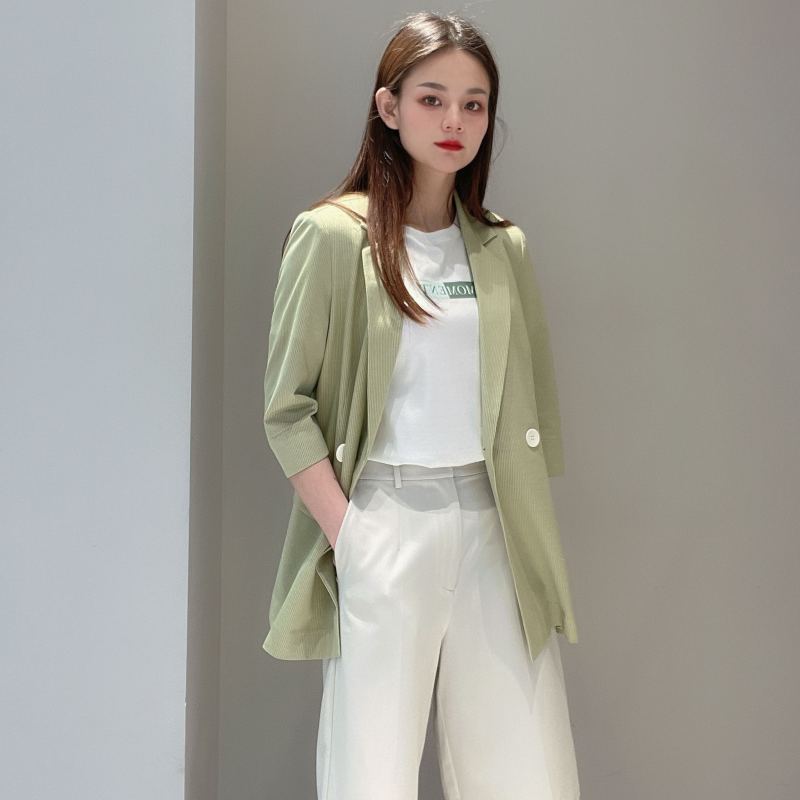 麦檬 女士条纹简约西服外套5D5111451
