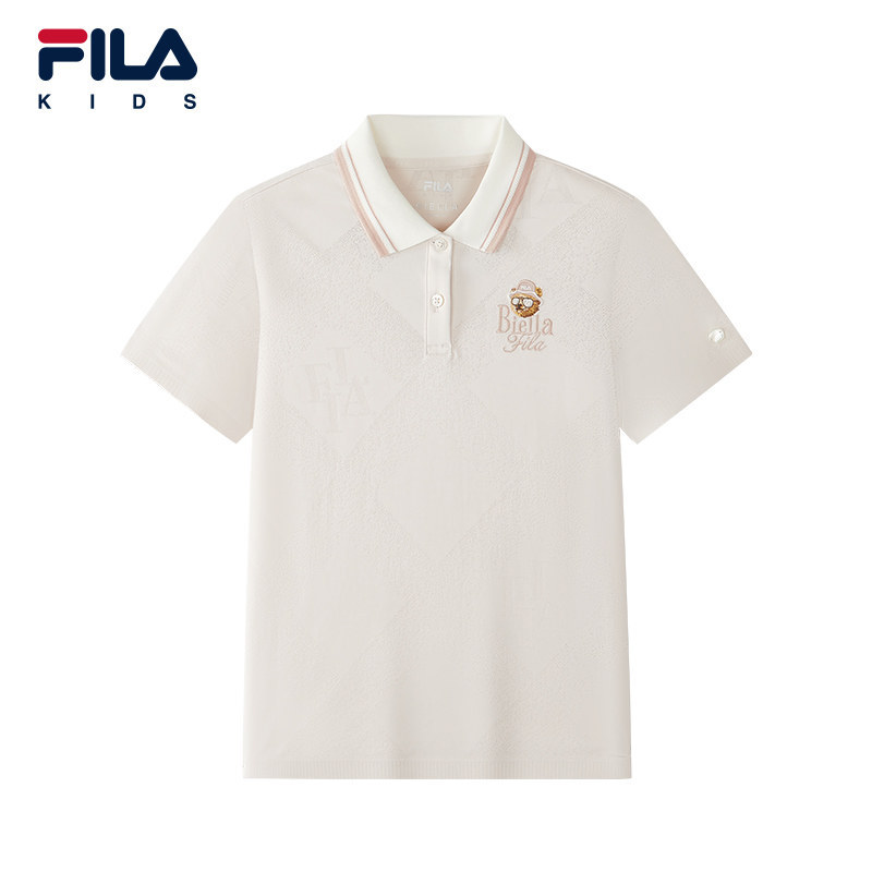 FILA KIDS 斐乐童装女大童短袖POLO衫2026秋季上衣K12G632106