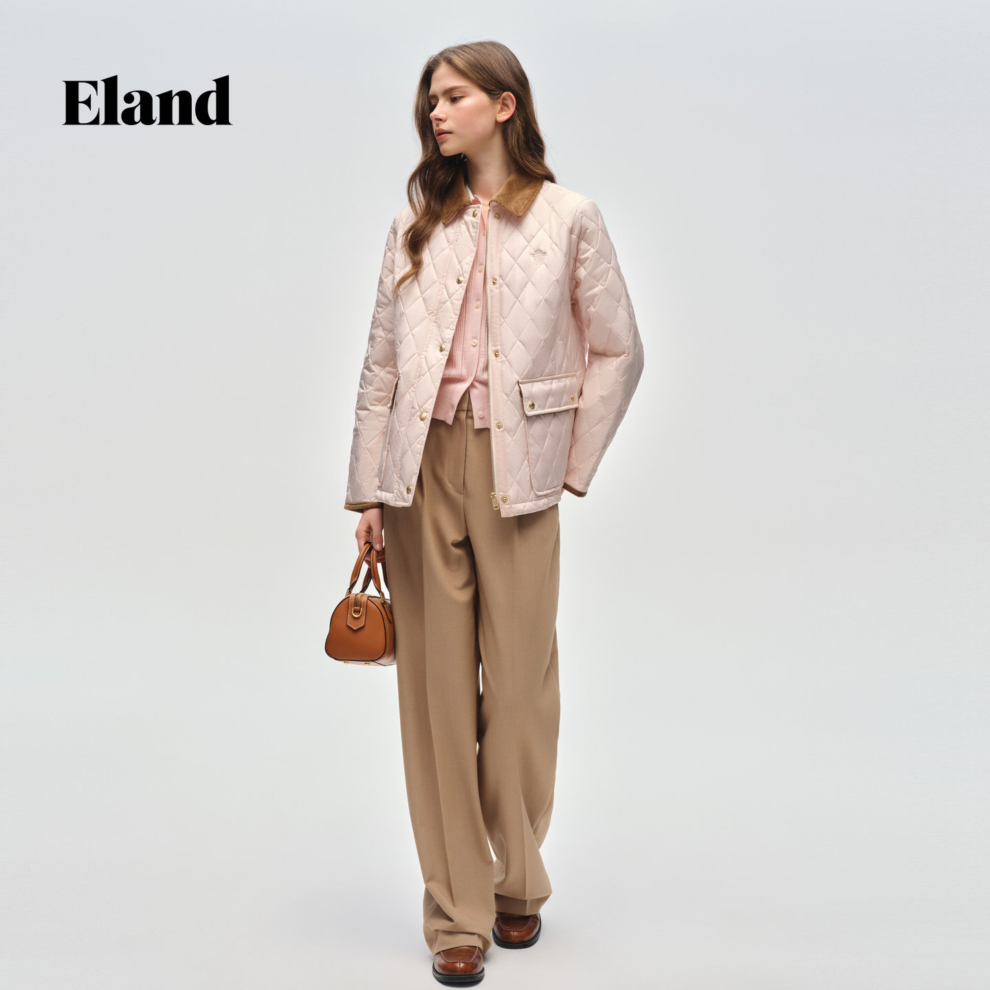 Eland 翻领通勤小香风外套 棉服EEJPG11E01