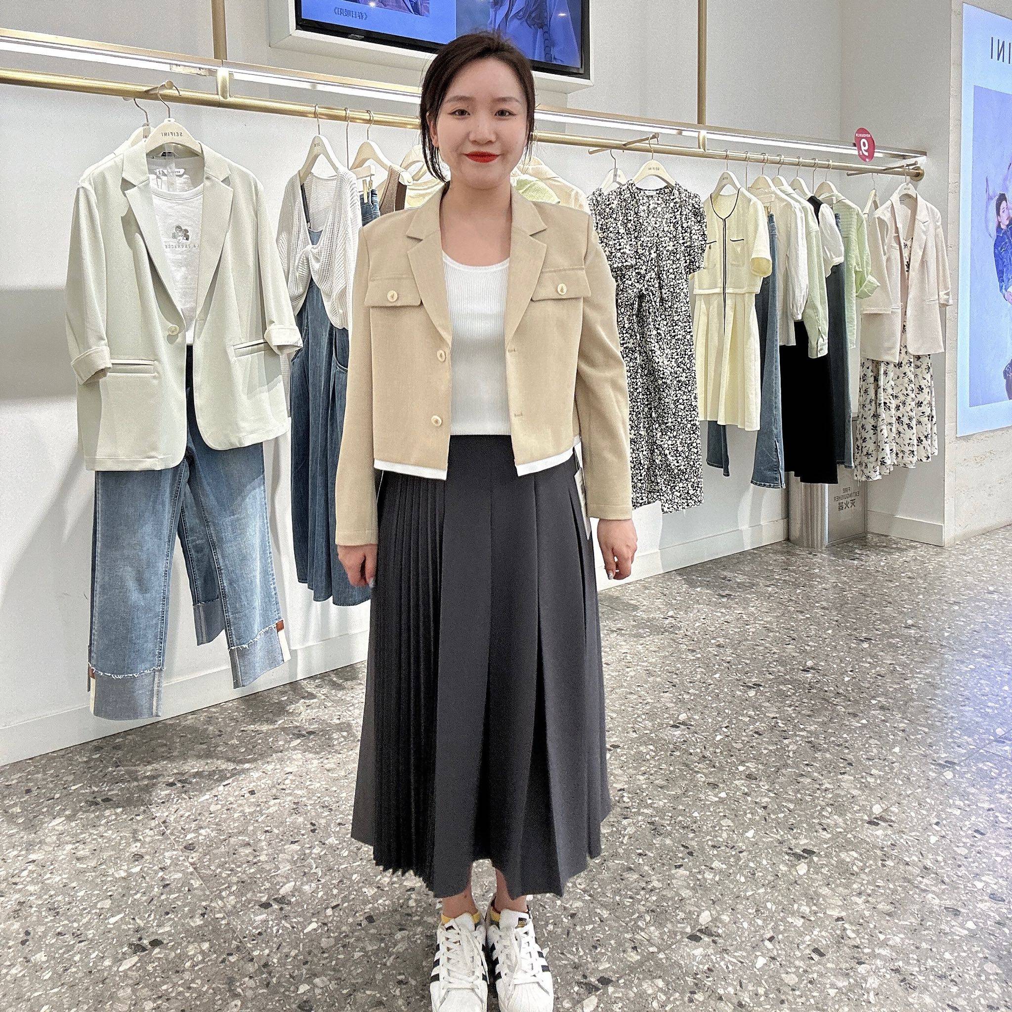 诗凡黎女士简约时尚半身裙3FA541431-1