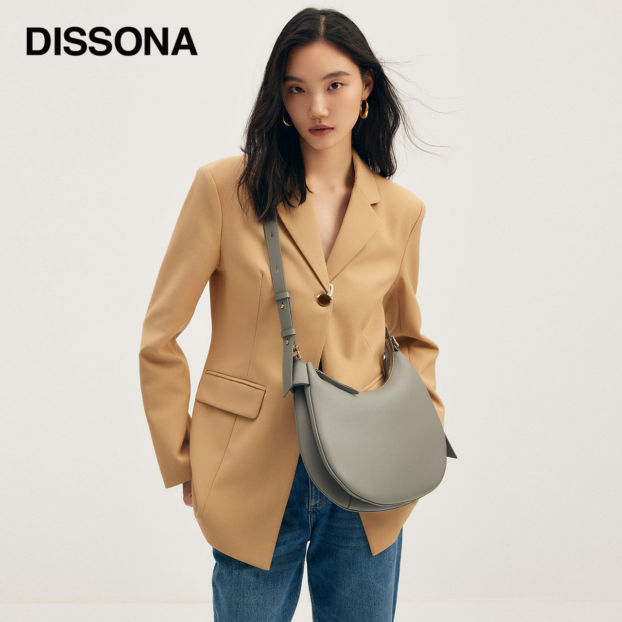 DISSONA迪桑娜女包幻月系列大号月牙包单肩腋下包8233014202