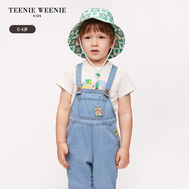 TeenieWeenieKids小熊童装夏男宝休闲运动牛仔背带裤T0TJ242318A