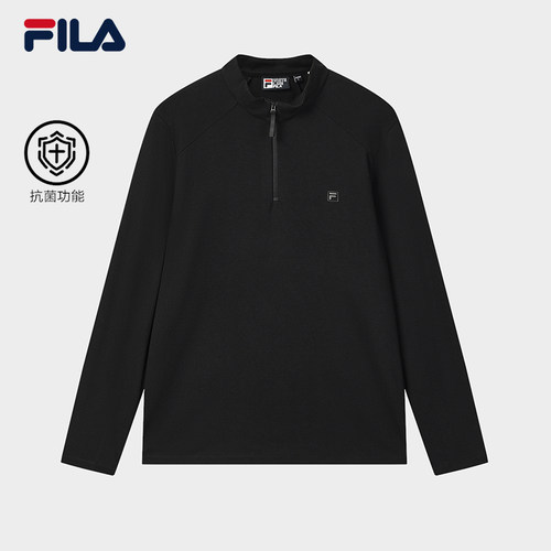 FILA 斐乐官方男子针织长袖衫2025冬季新款半拉炼长TF11M543203F