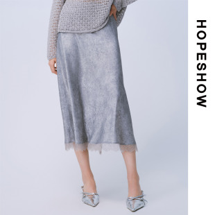 HOPESHOW 半身裙89225141501 红袖