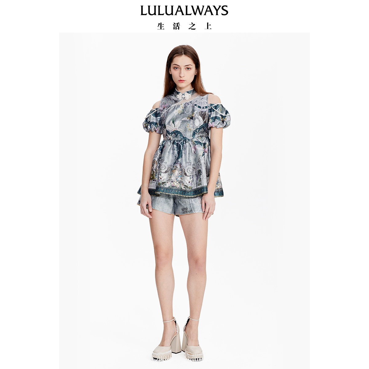 lulualways时尚优雅别致图案短裤女款