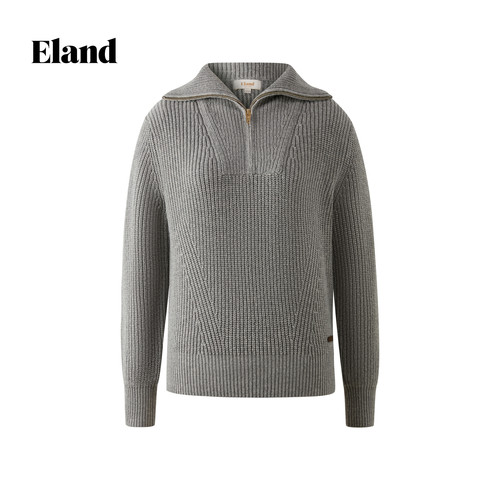 Eland毛衣女时尚大翻领纯色长袖针织衫2025冬季EEKWF4VM01