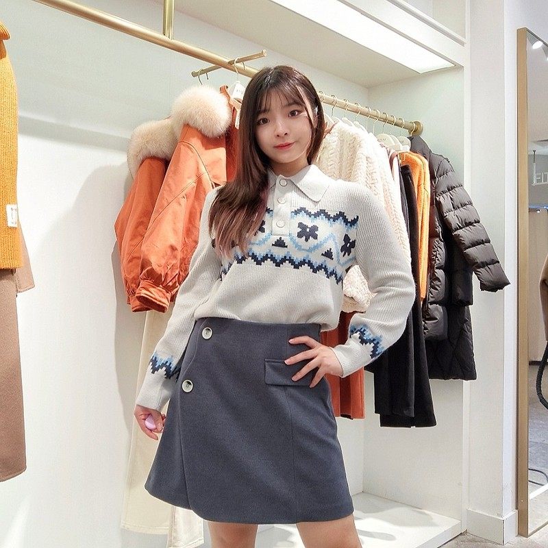 诗凡黎 女士简约A字版优雅半身裙3DB141221