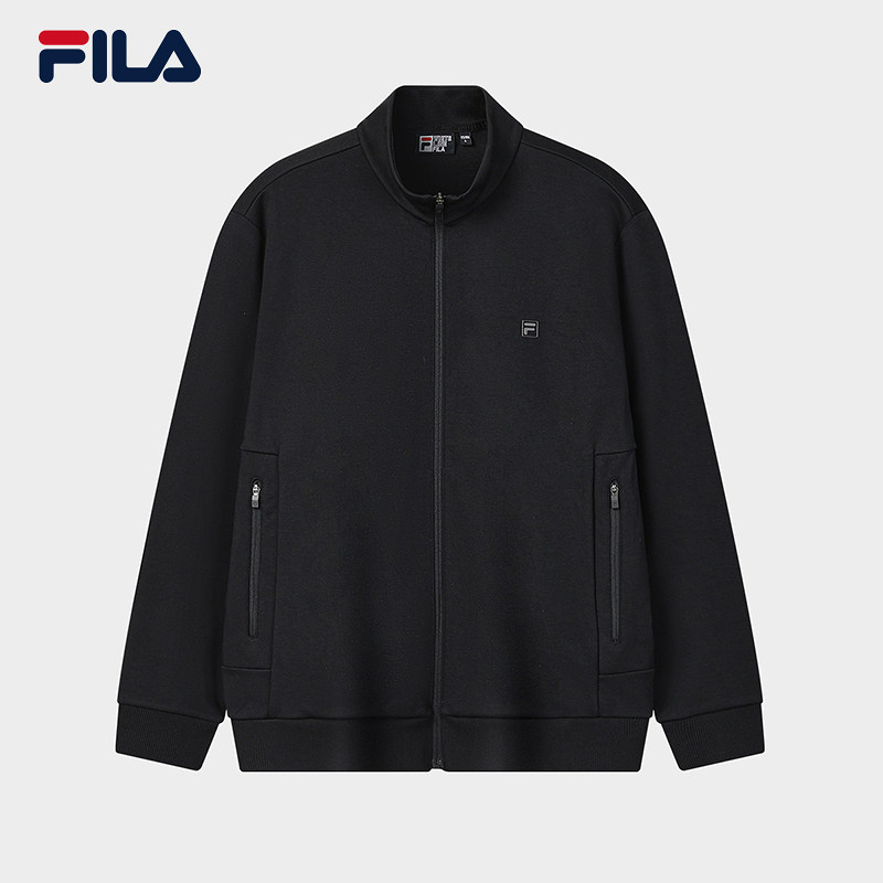 FILA 斐乐官方男士针织长袖外套2026春新通勤立领上衣F11M613503F