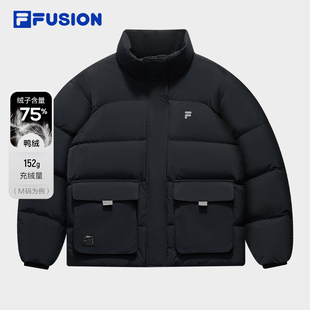 FILA FUSION斐乐潮牌羽绒服女2025冬季新款立领外套T11W543906F