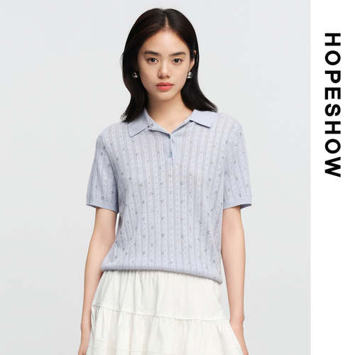 HOPESHOW红袖女士时尚简约针织衫89126220133