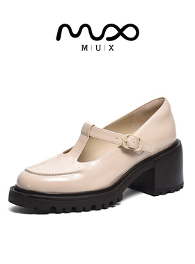 MUX迈思2024年甜美玛丽珍鞋厚底圆头女鞋82098