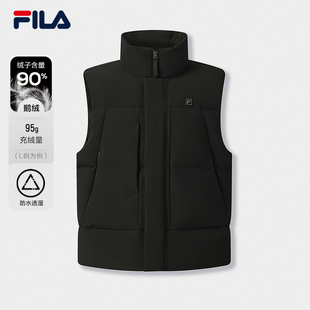 鹅绒FILA斐乐官方羽绒马甲男2025冬季 立领外套F11M543902F 新款