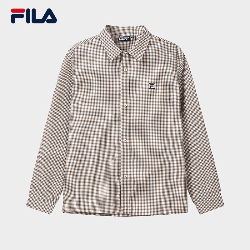 易烊千玺同款 FILA 斐乐官方男子梭织长袖衬衫2026秋F11M638403F