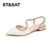 尖头气质铆钉方跟后空通勤包头凉鞋 星期六时装 凉鞋 SSD3114472