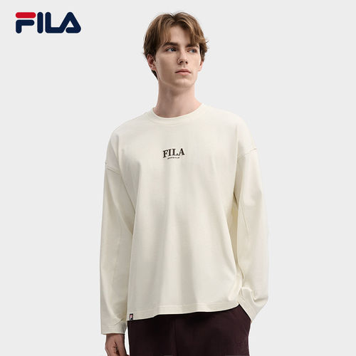 FILA 斐乐官方男子针织长袖衫2026春纯棉宽松长TF11M619219F