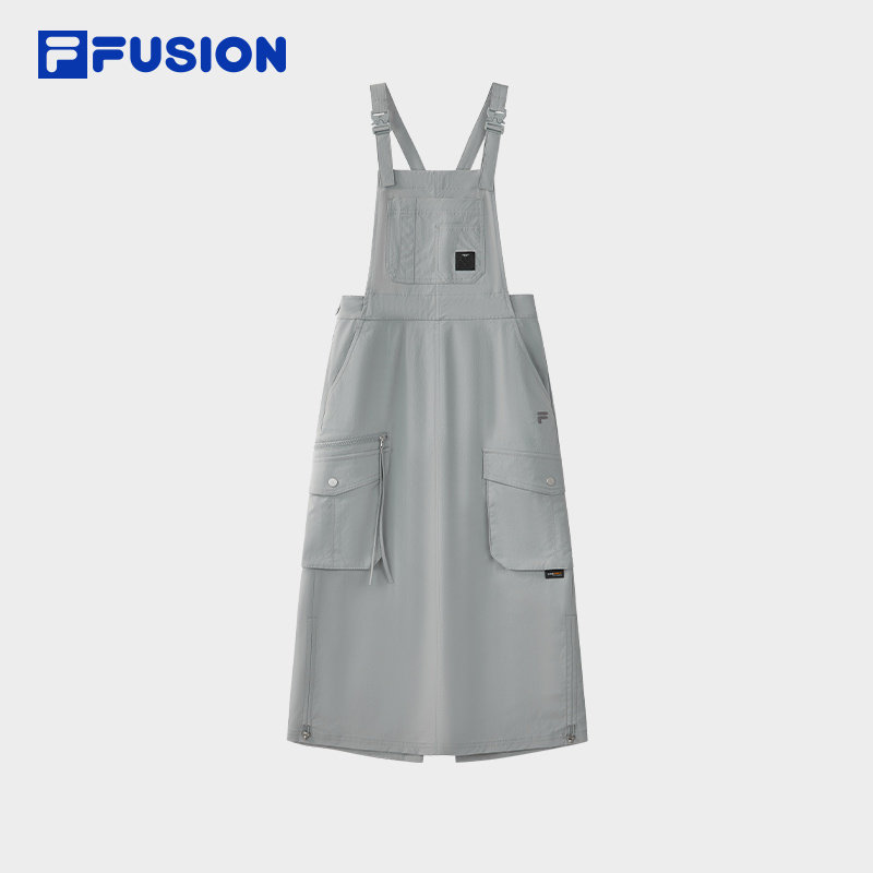 FILA FUSION斐乐潮牌梭织背带裙女2025秋季新宽松裙子T11W533308F