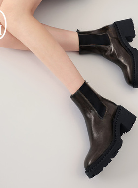 ASH女鞋2025秋冬欣款NEWTON切尔西靴及踝厚底马丁靴AP320L12058