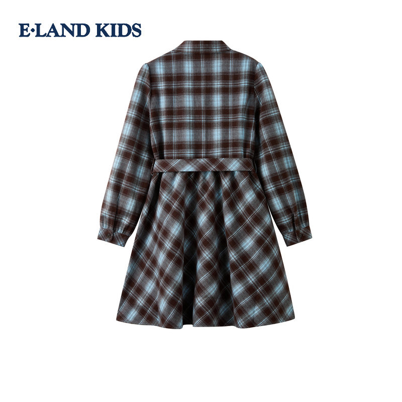 eland kids衣恋童装女童连衣裙25年冬季翻领衬衫裙EKOWF4T26B