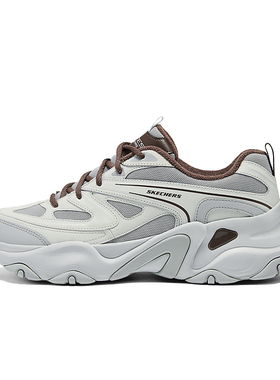 Skechers斯凯奇冬款薄绒男鞋鞋时尚运动复古老爹鞋232492-GYBR