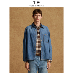 TeenieWeenie2024冬学院宽松牛仔衬衫TNYP244T06A