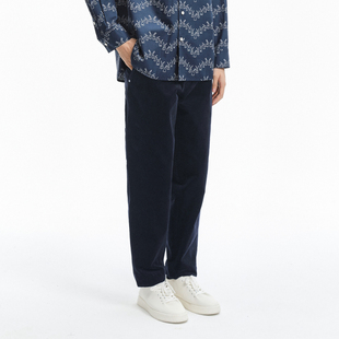 MM麦檬男装棉质藏青直筒宽松休闲锥型裤男9E1150052