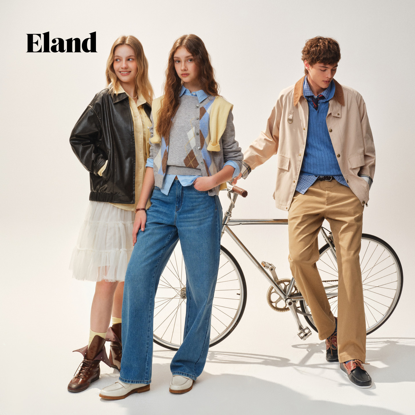 Eland牛仔裤女时尚通勤 长裤子