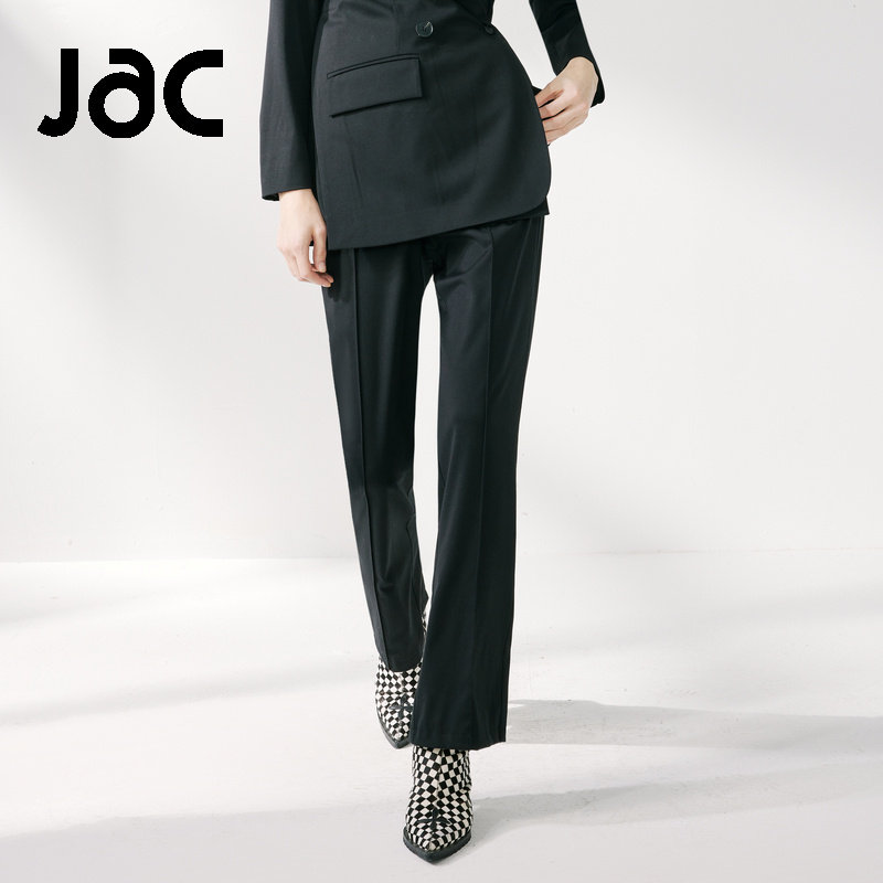 JAC女装春季通勤西裤开叉修身休闲裤长裤女AE2150011