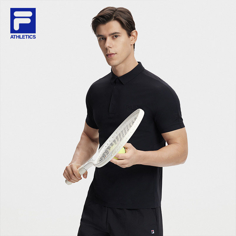 FILA 斐乐凉感短袖POLO衫男2024夏季翻领网球冰丝T恤A51M623199A