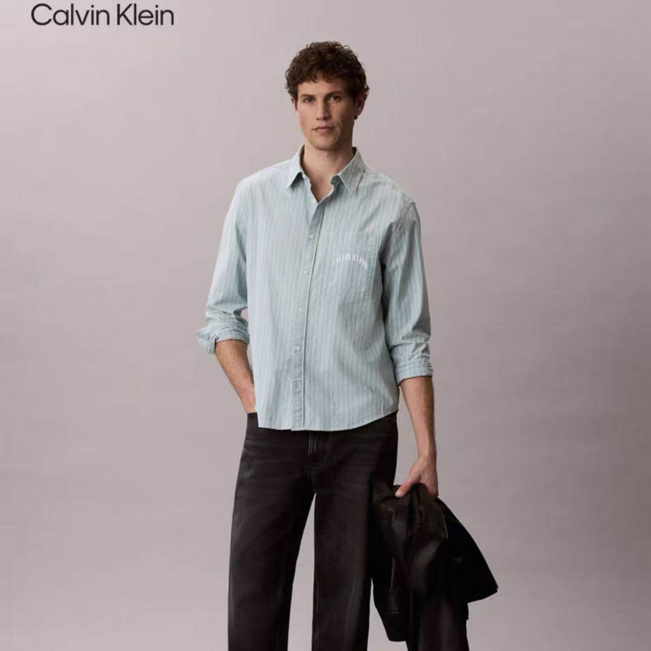 CK Jeans26春夏新男士休闲通勤校园风牛津微弹长袖衬衫4RF104G